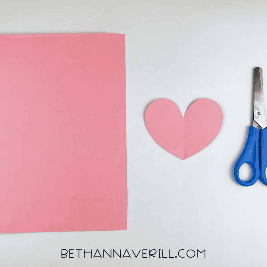 Pink paper heart wing cut out