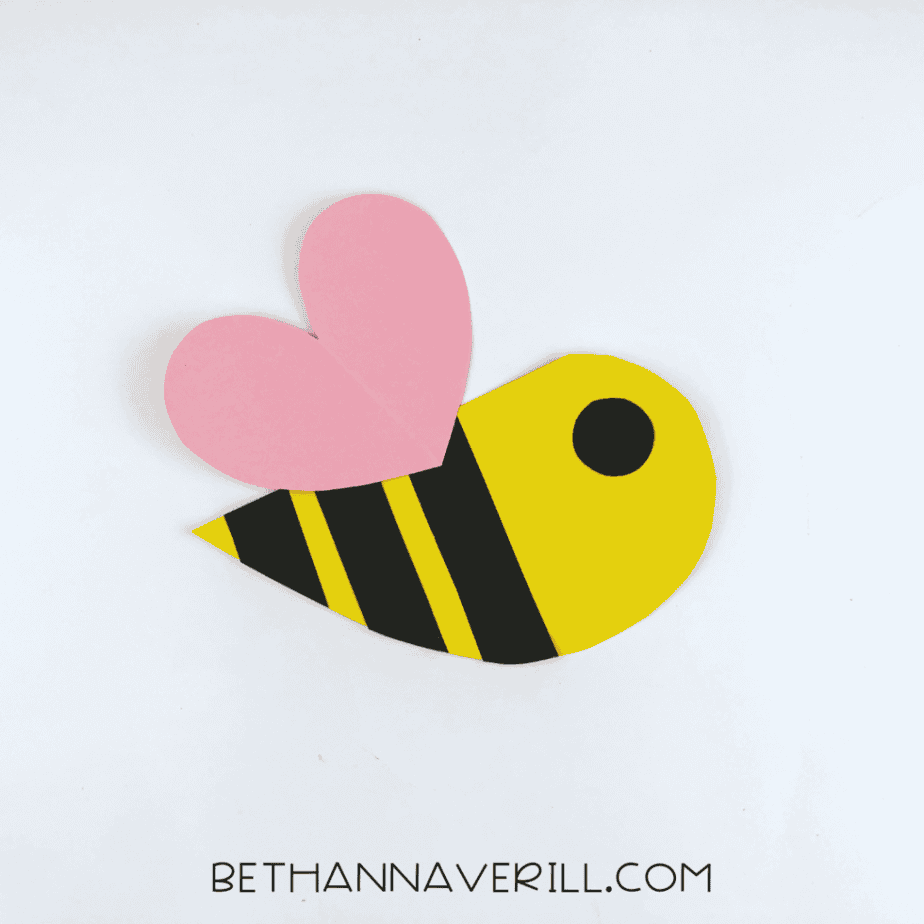Black eye glued onto the bee