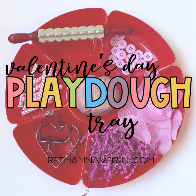 Valentine’s Day Playdough Tray Idea