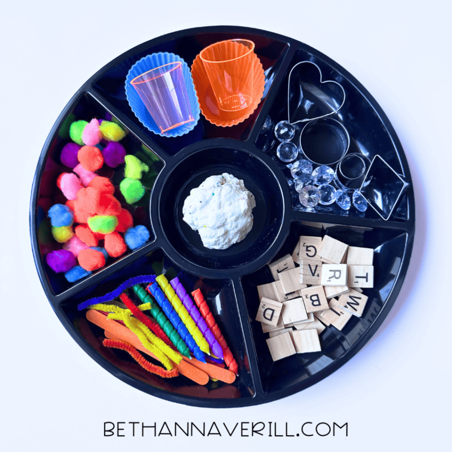 birthday playdough tray