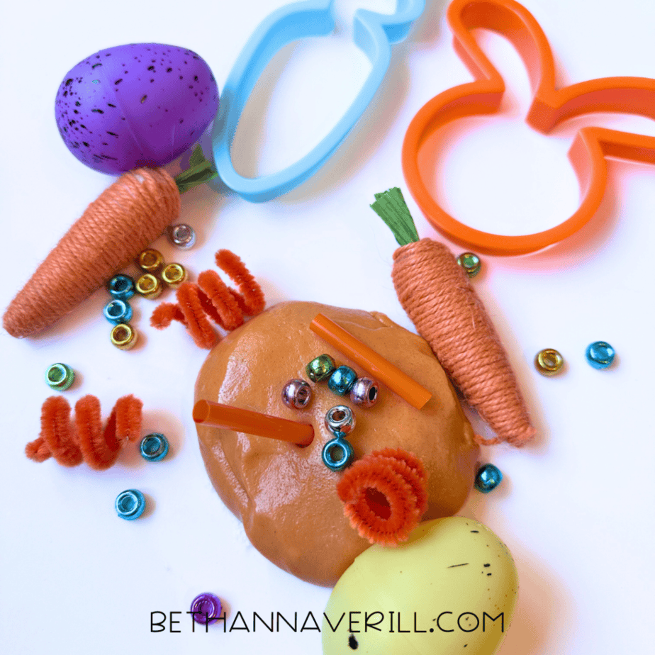easter playdough tray idea
