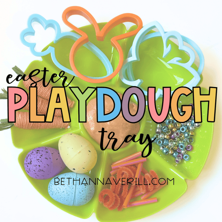 easter playdough tray idea
