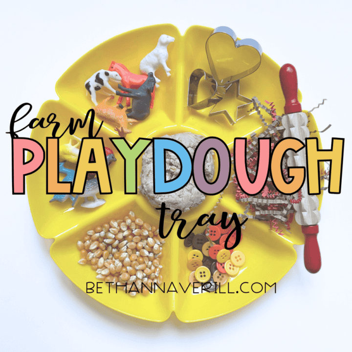farm playdough tray