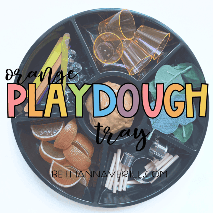 orange playdough tray