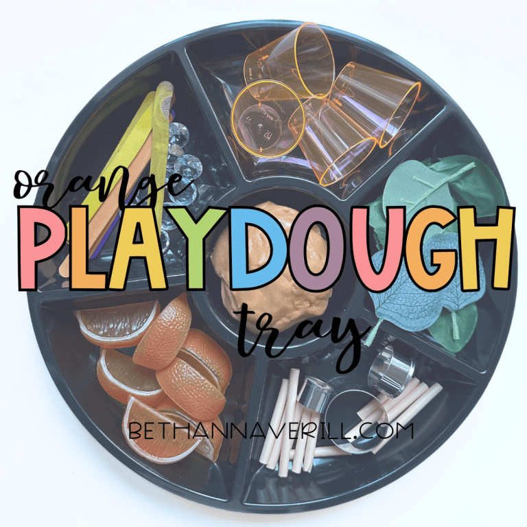 Orange Playdough Tray Idea