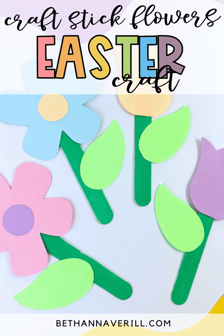 Easter Flowers Popsicle Stick Craft