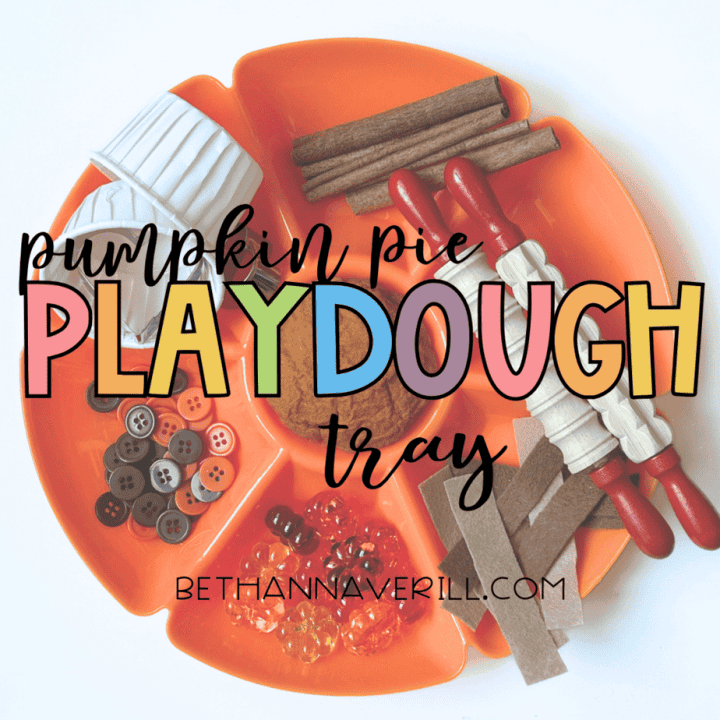 pumpkin pie playdough tray