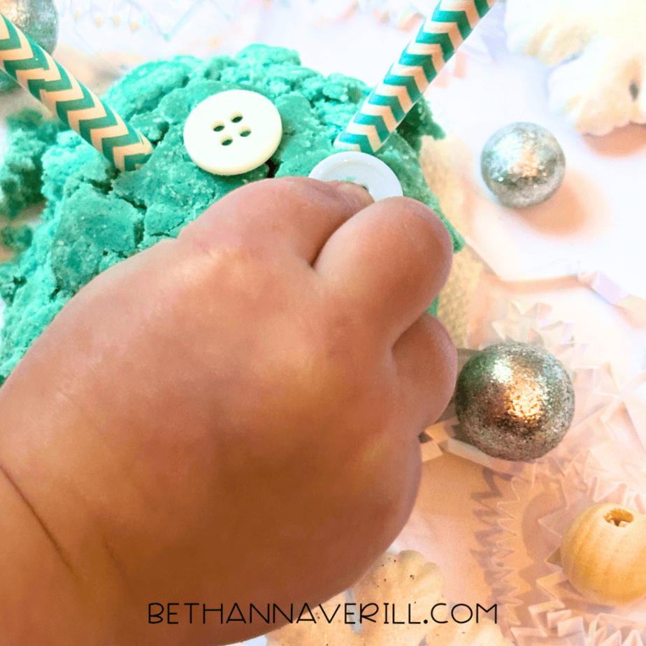 snowflake playdough tray