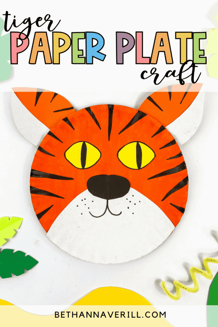 Tiger paper plate craft for kids.