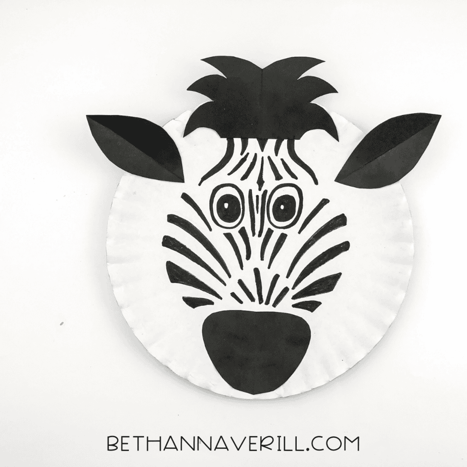 zebra paper plate craft step 8