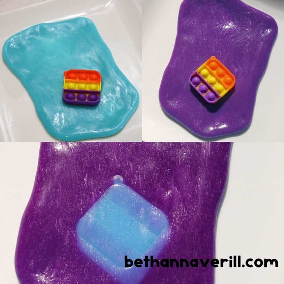 UV slime changing from blue to purple in the sun