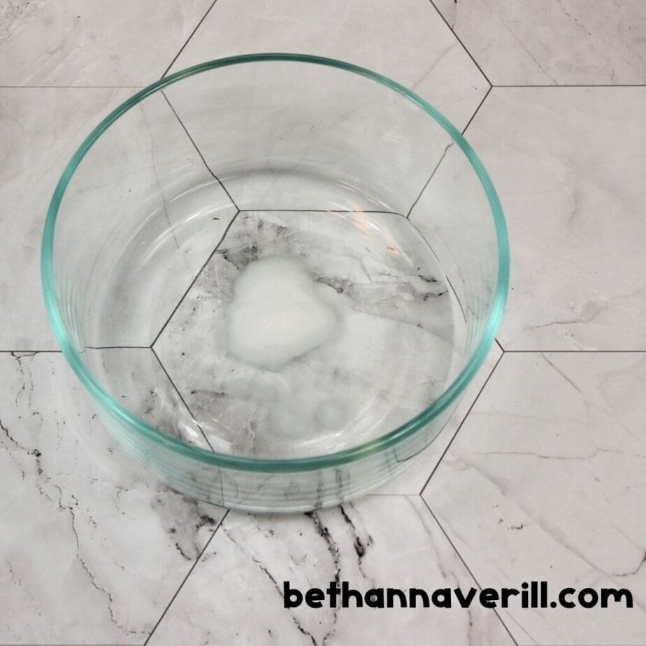 Baking soda in a glass bowl