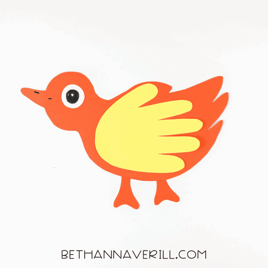 Final details drawn on the bird