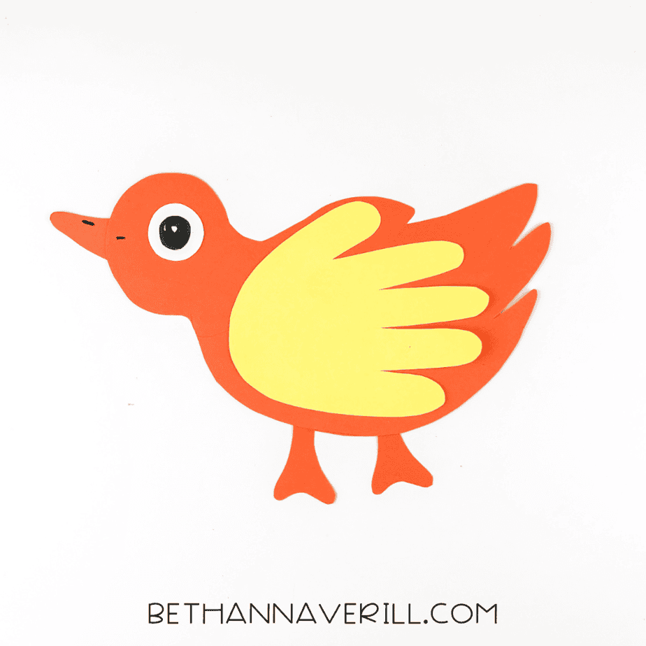 Final details drawn on the bird