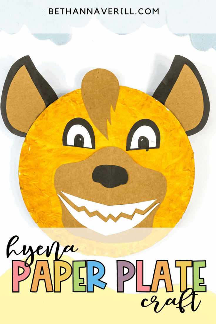 paper plate hyena craft