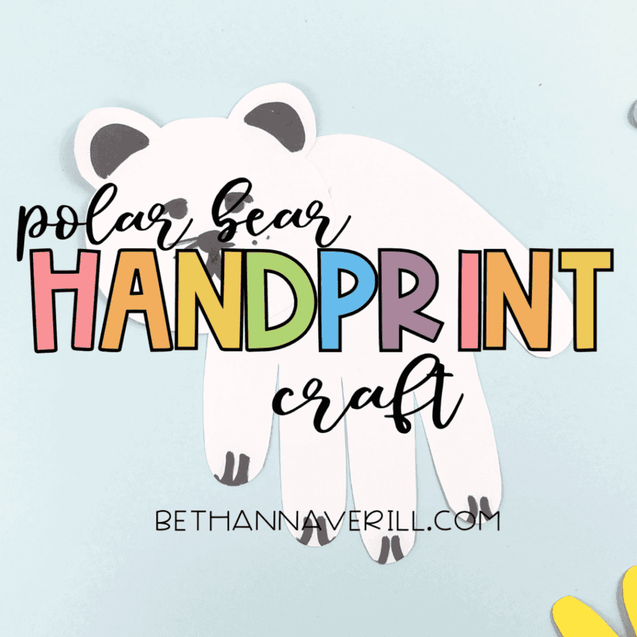 polar bear handprint craft