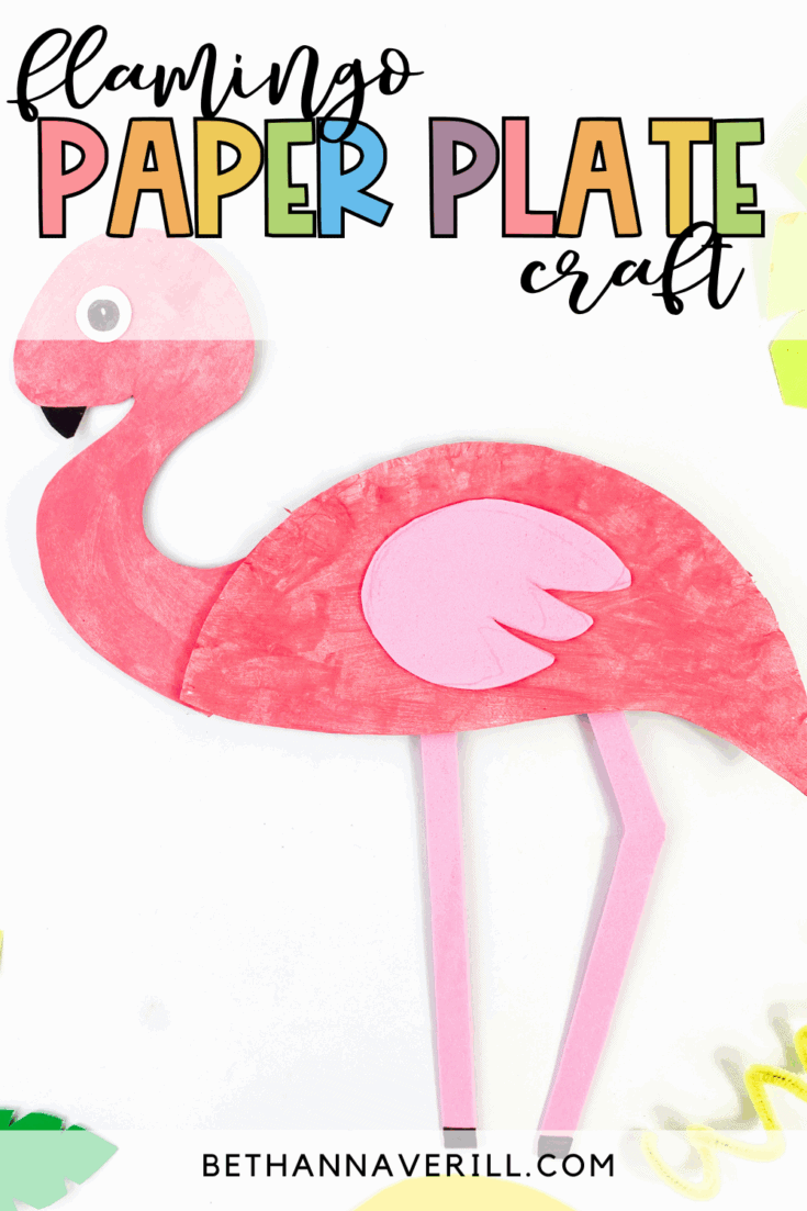pink flamingo paper plate craft