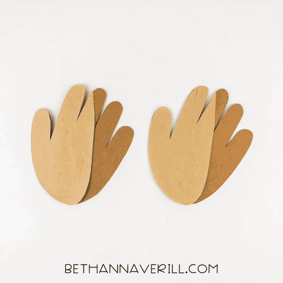 Layered handprints to form eagle wings