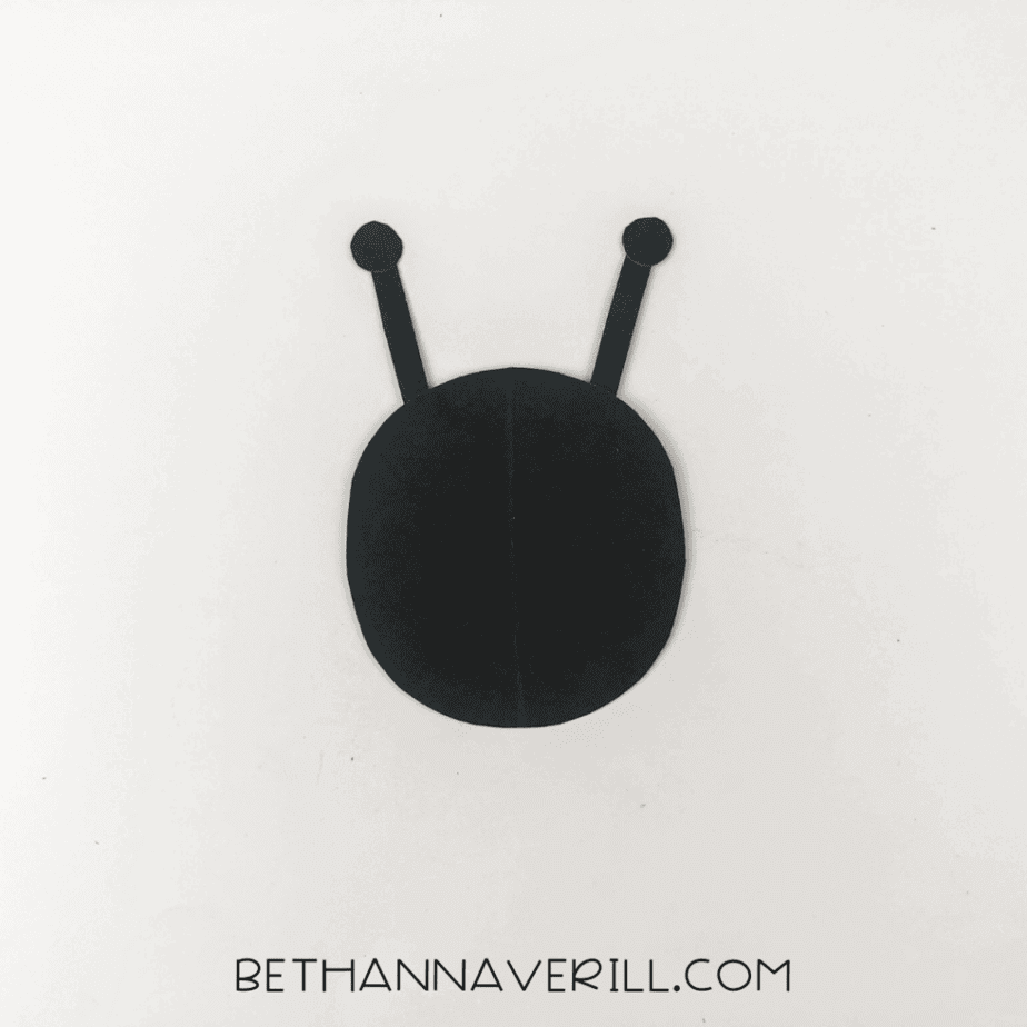 Black head with antennae assembled