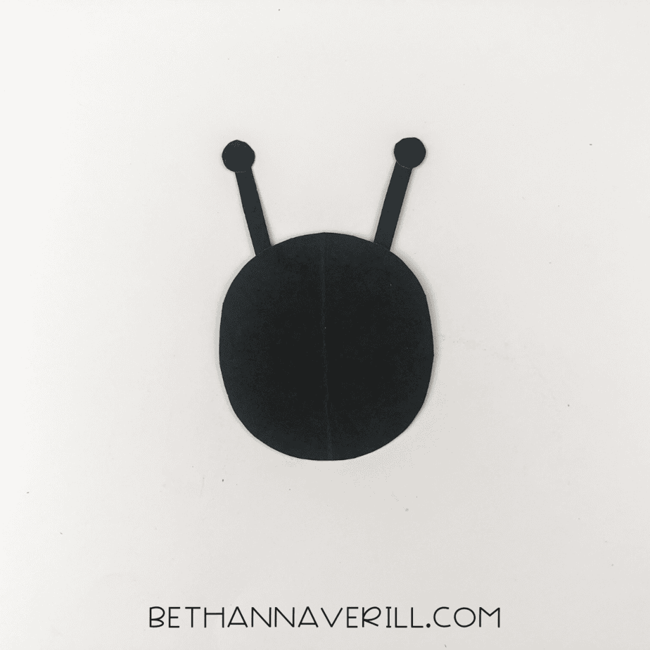 Black head with antennae assembled