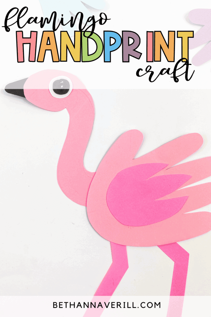 handprint flamingo craft
