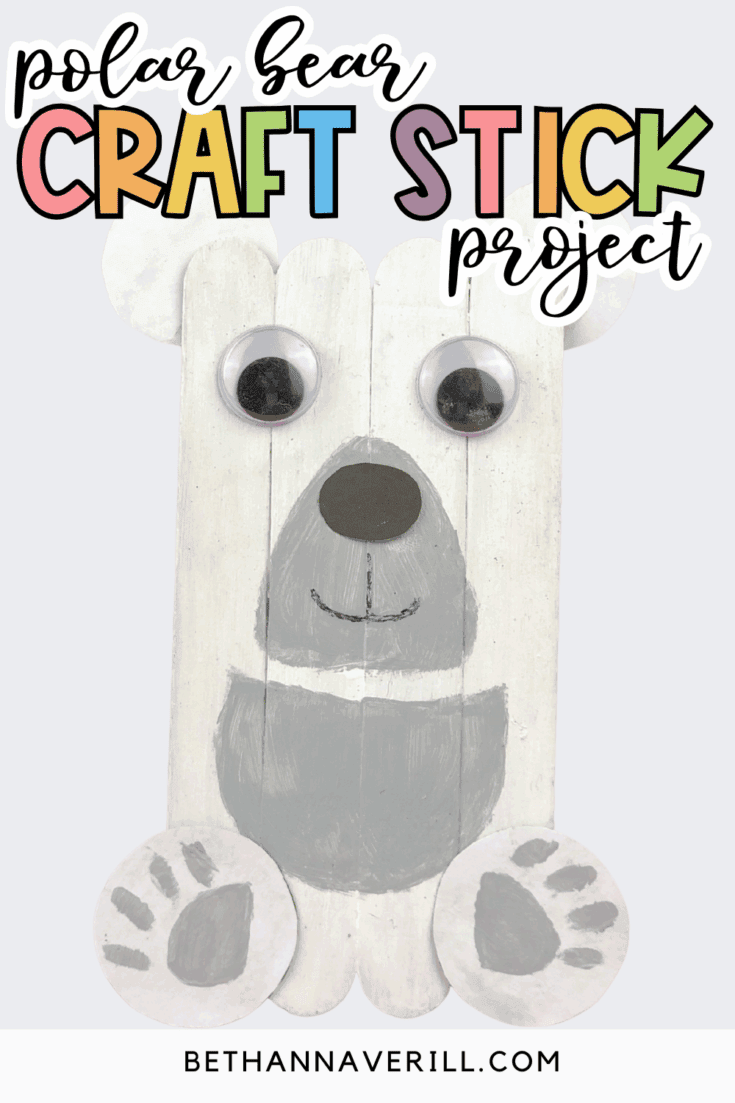 polar bear popsicle stick craft