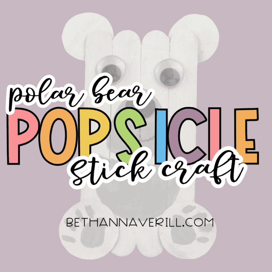 polar bear craft stick project