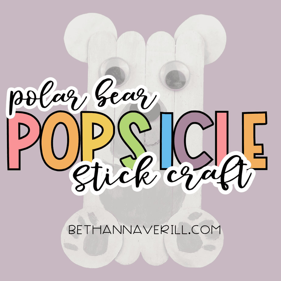 polar bear craft stick project