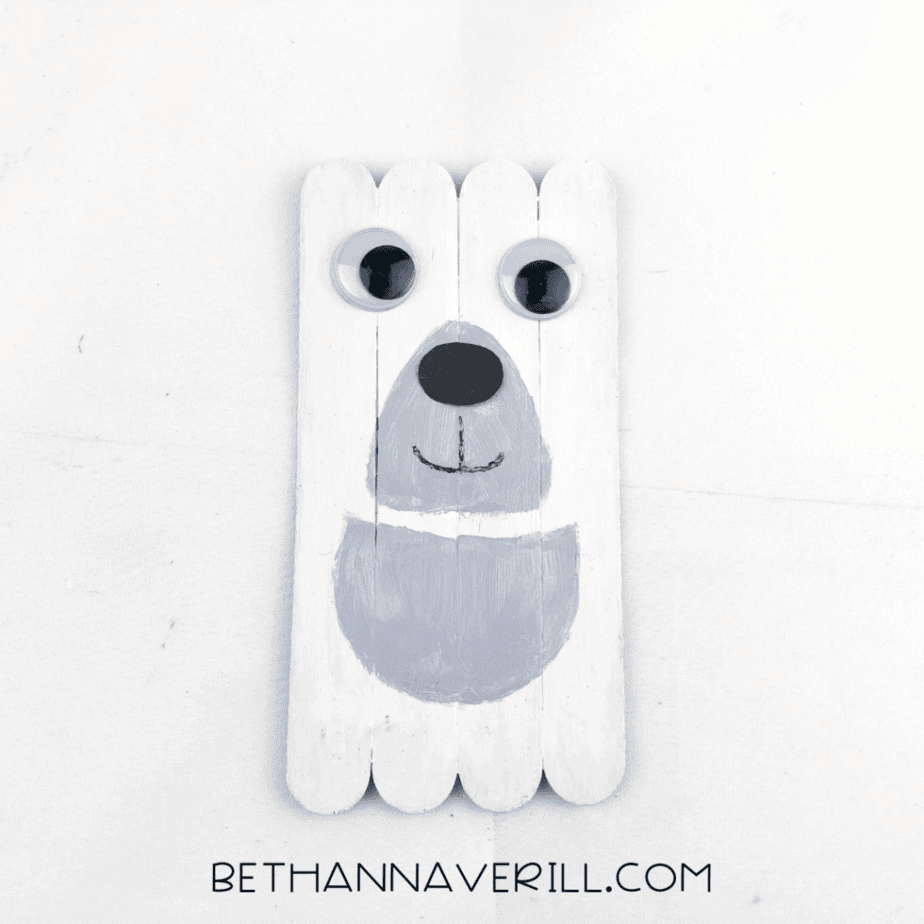 polar bear craft stick project step 8