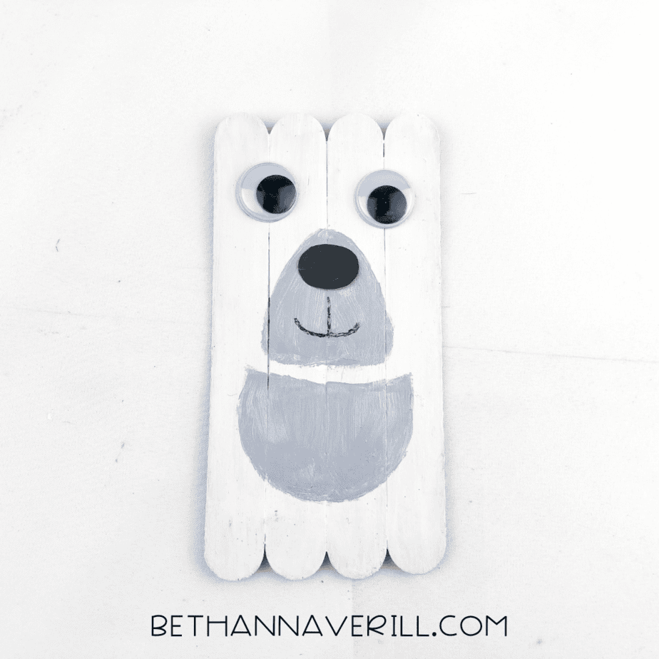 polar bear craft stick project step 8