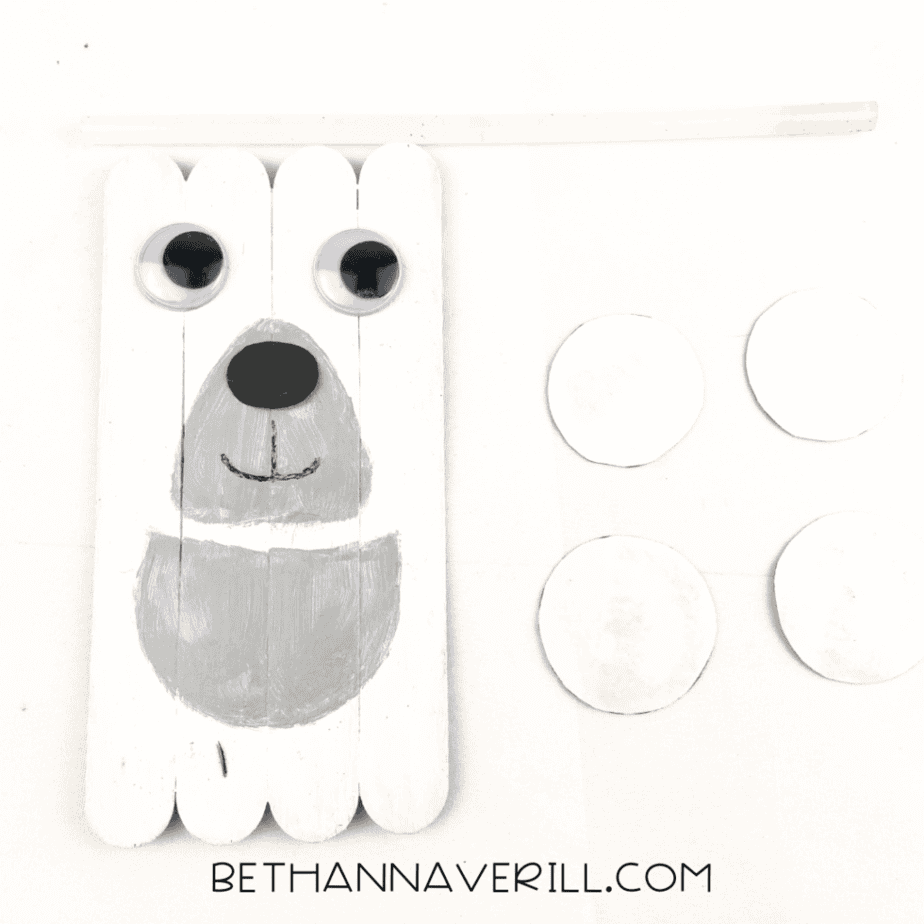 polar bear craft stick project step 9