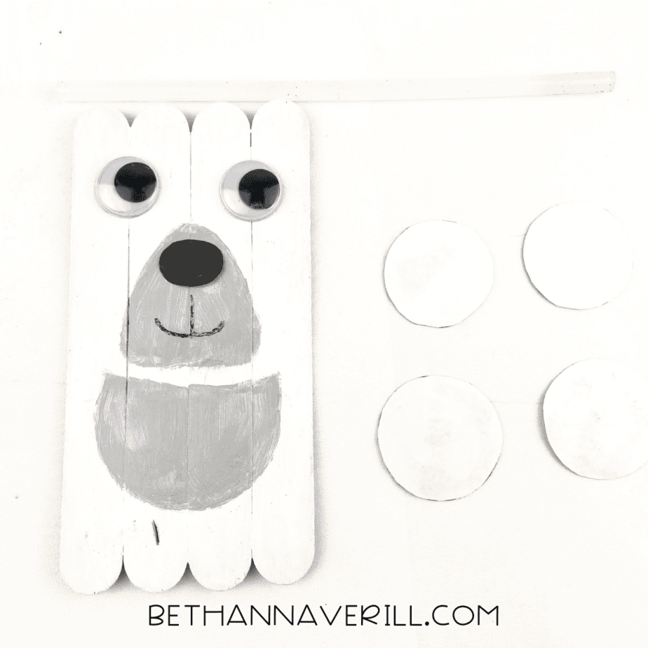 polar bear craft stick project step 9