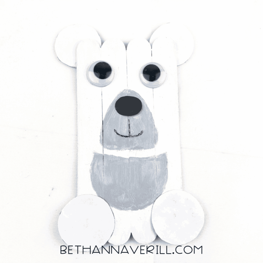 polar bear craft stick project step 10