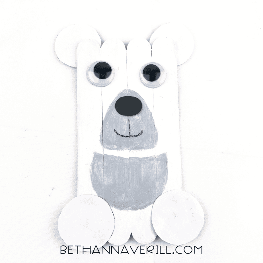 polar bear craft stick project step 10
