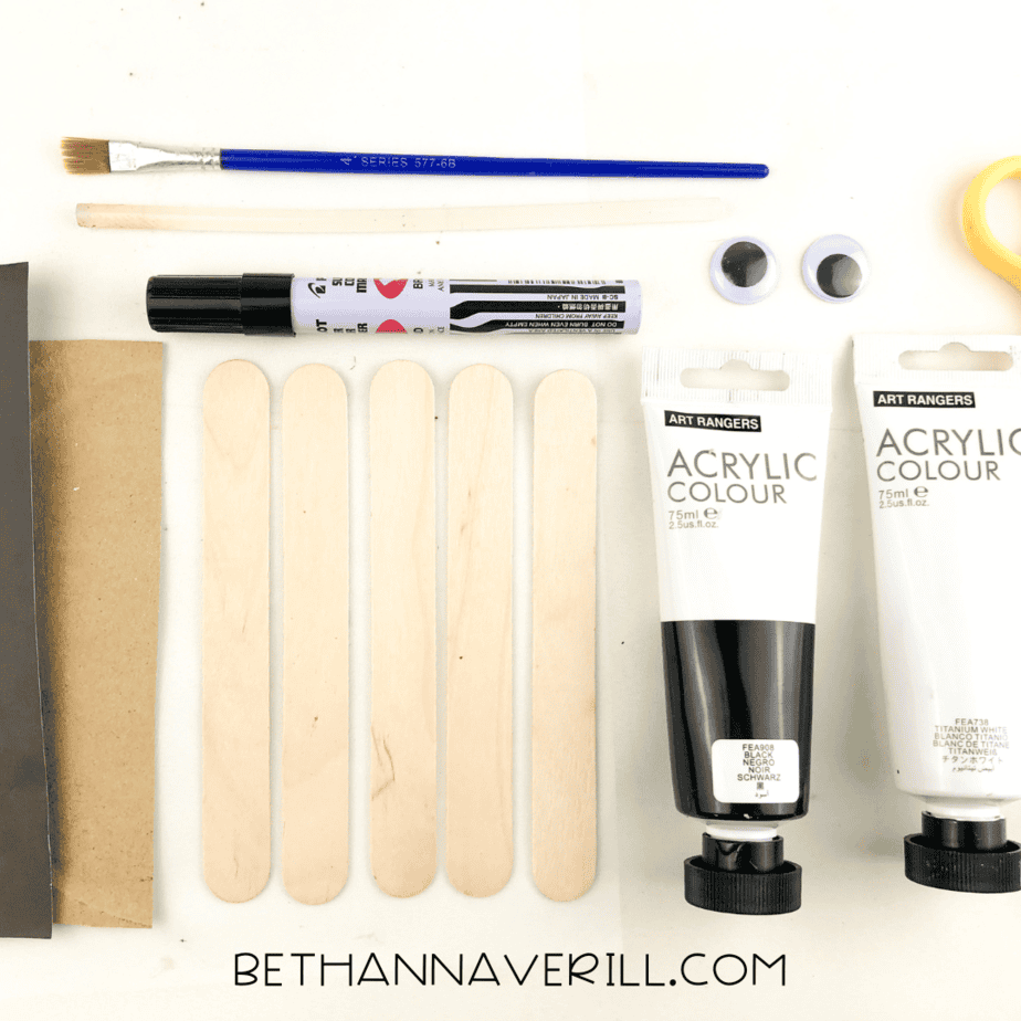 polar bear craft stick supplies