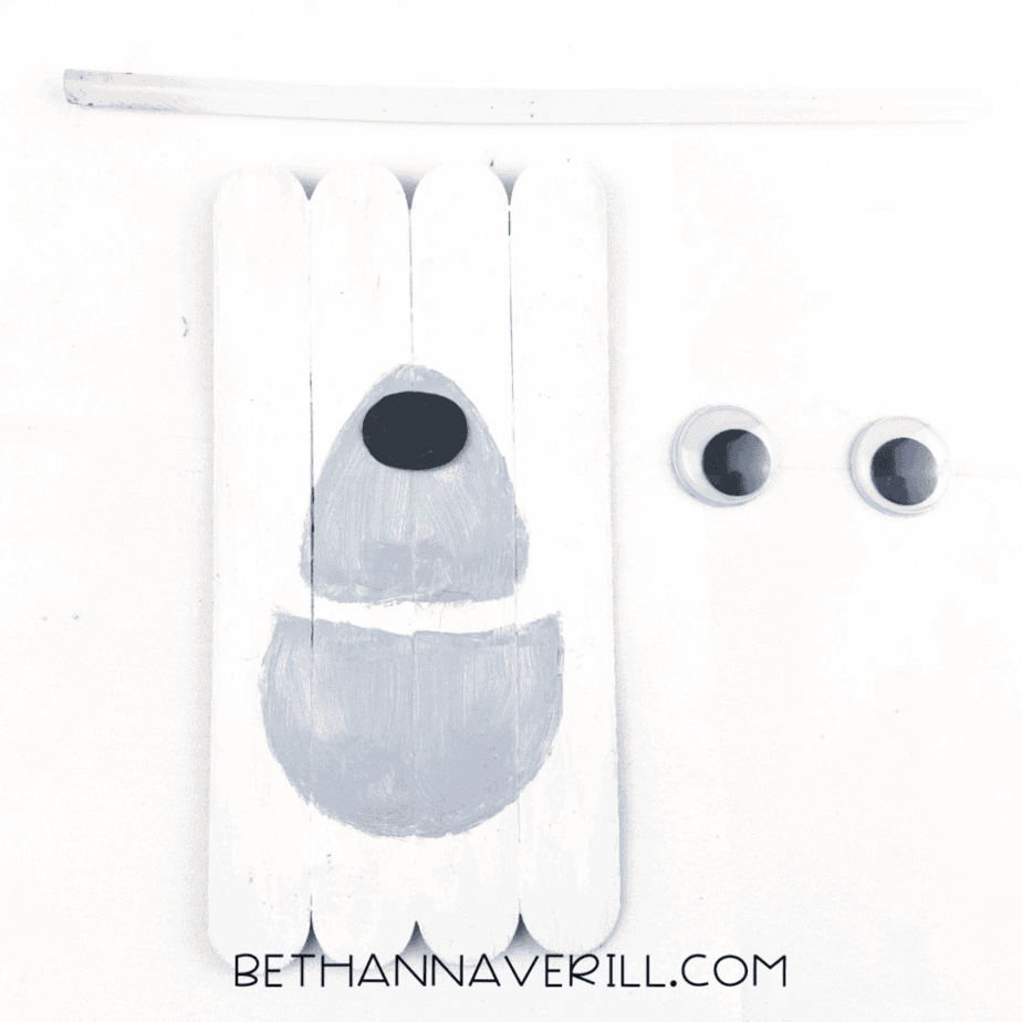 polar bear craft stick project step 6