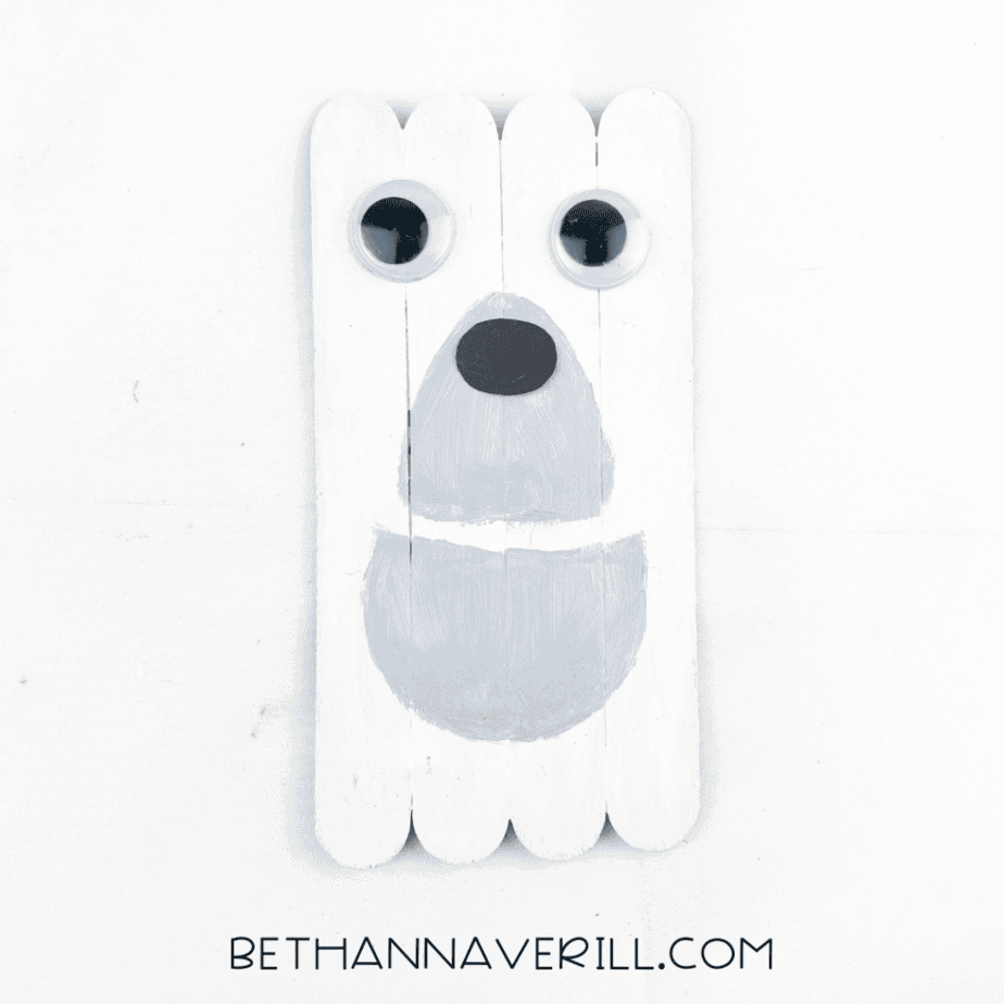 polar bear craft stick project step 7