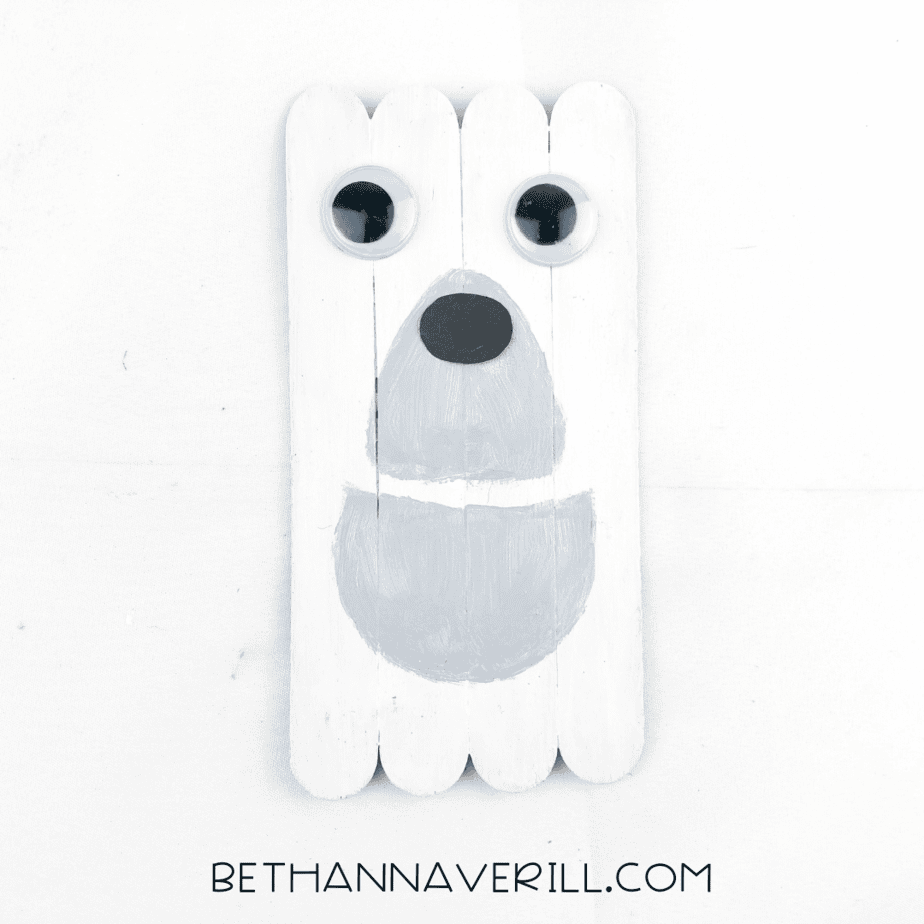 polar bear craft stick project step 7