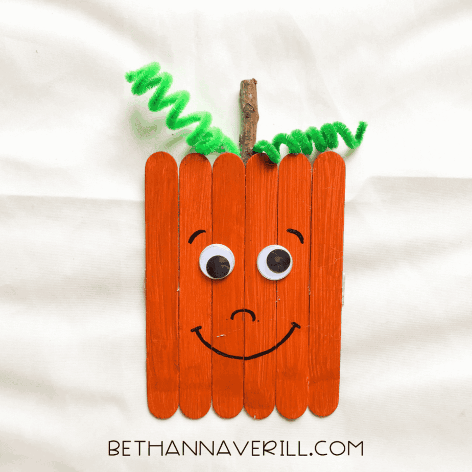 finished pumpkin popsicle stick craft