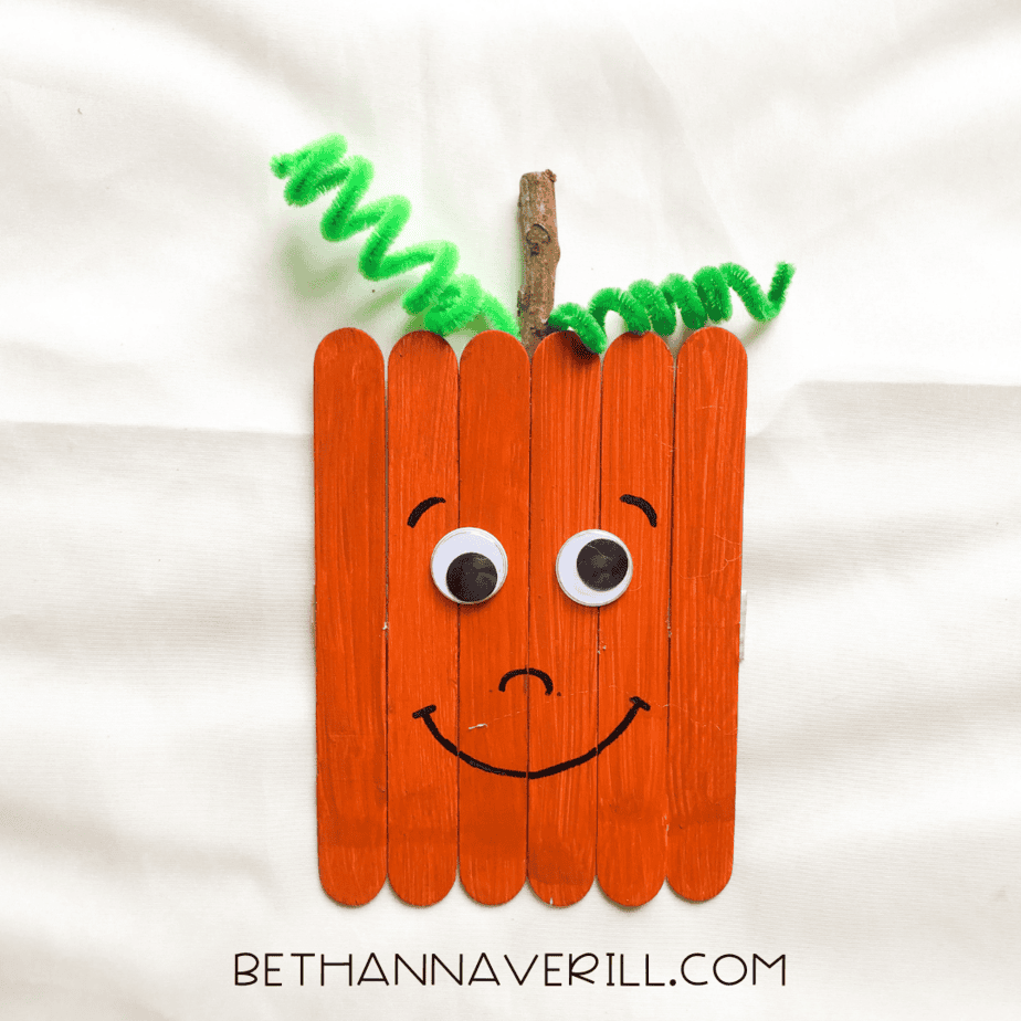 finished pumpkin popsicle stick craft