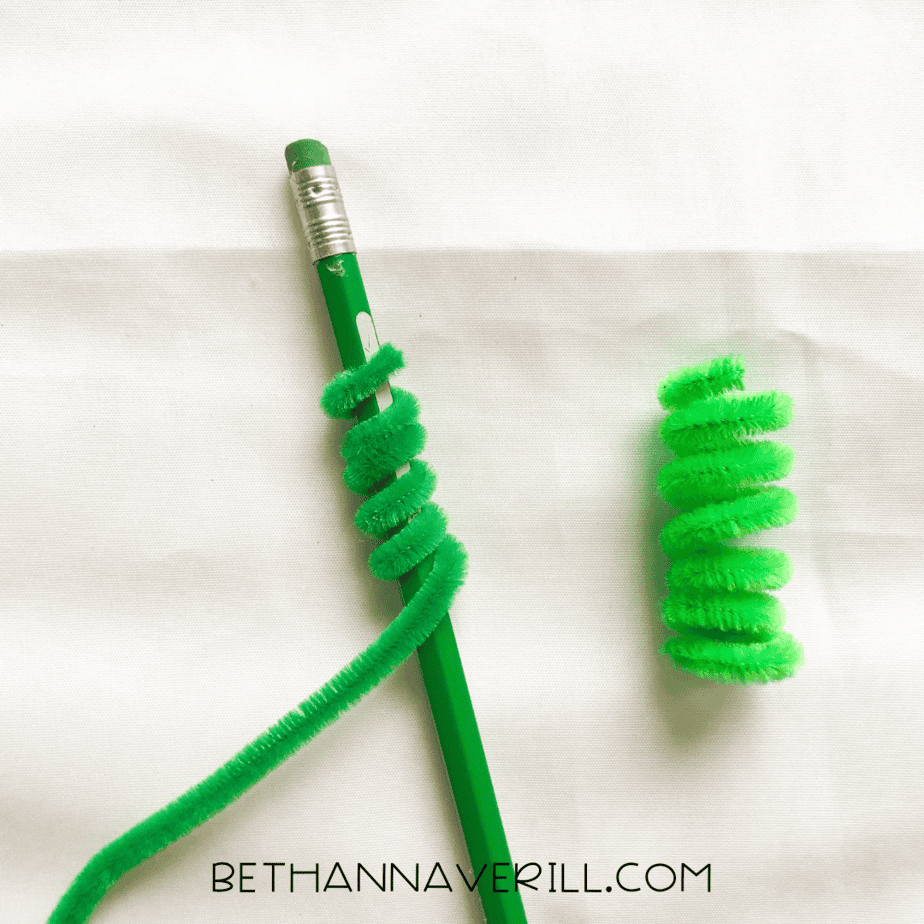 pencil used to wrap pipe cleaner