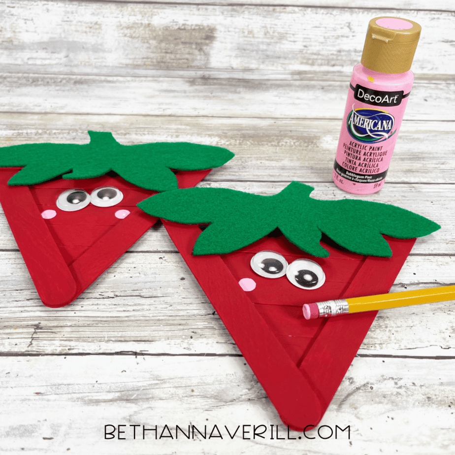 strawberry craft stick project step 9