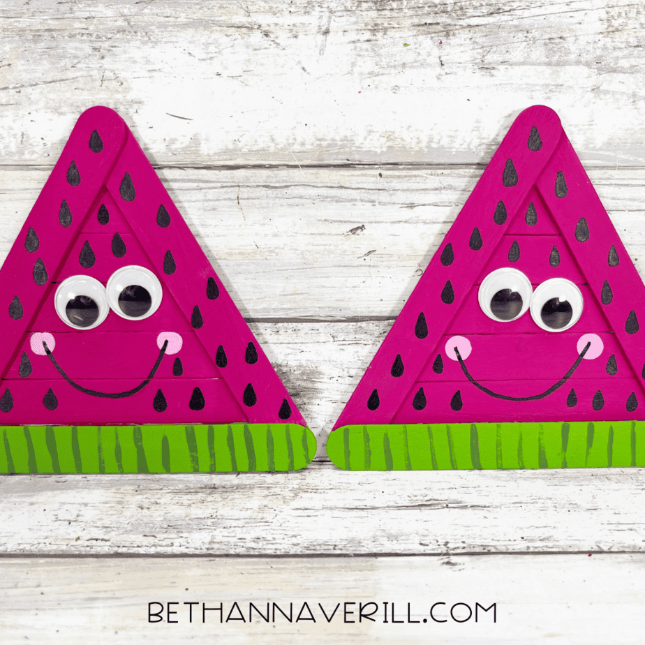 watermelon craft stick project finished