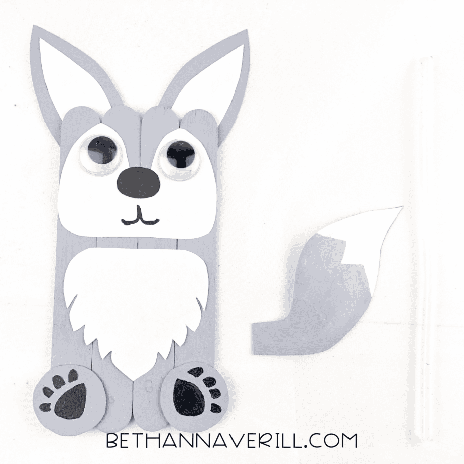 wolf craft stick project step 12