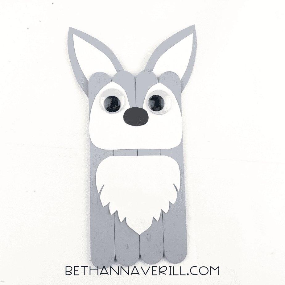 wolf craft stick project step 11