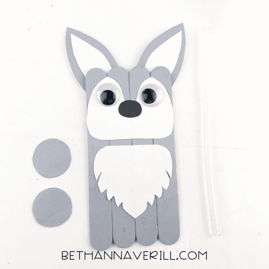 wolf craft stick project step 12