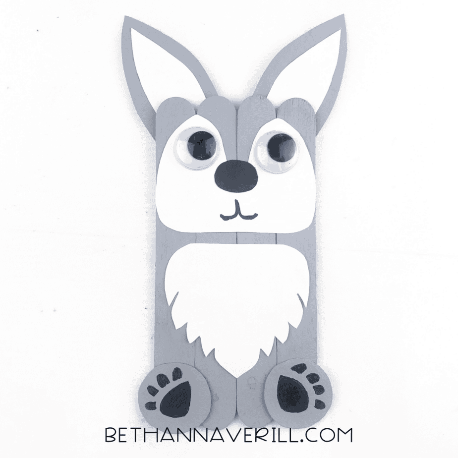 wolf craft stick project step 11