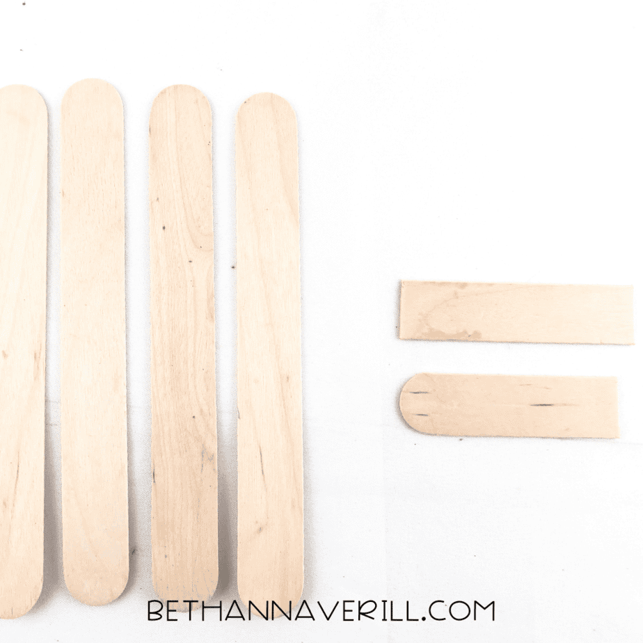 wolf craft stick project step 1