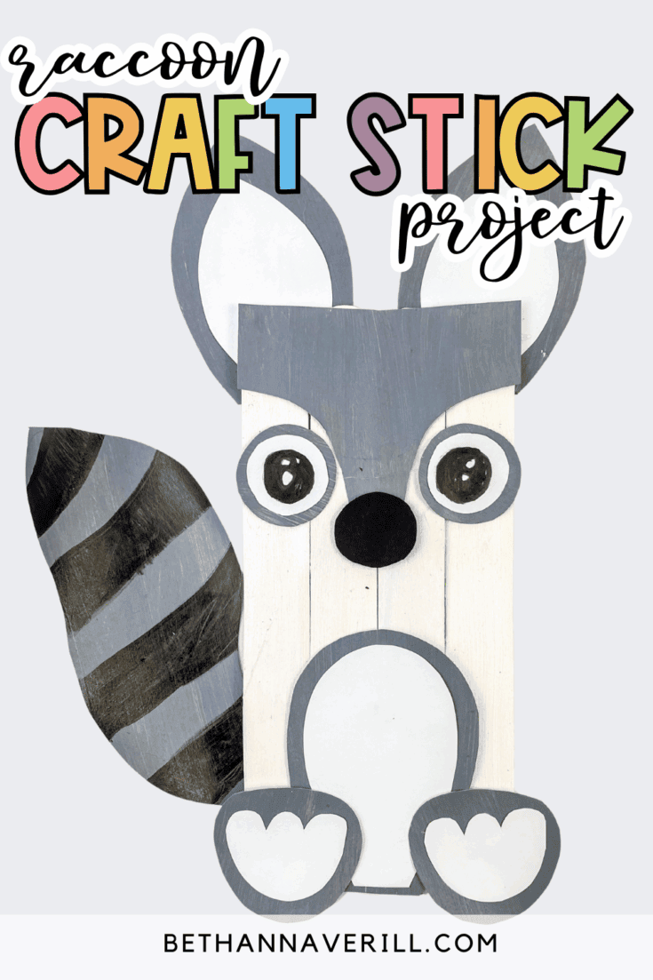 raccoon popsicle stick craft