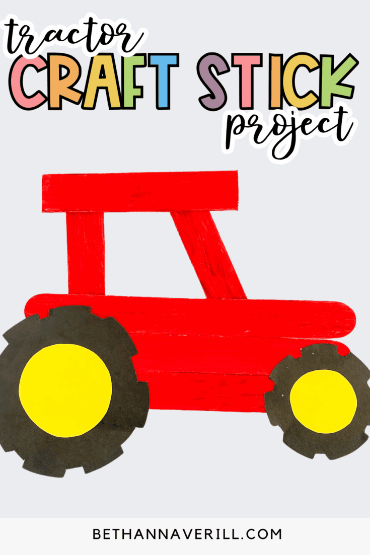 tractor popsicle stick craft